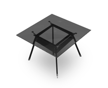 میز-مربع-پایه-مورب-فلزی-صفحه-شیشه-ای-یونیکا-تیپ-4142-41 -  - https://mohitara.com