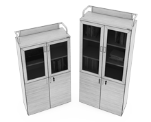 کمد-و-ویترین-با-چهار-درب-چوبی-و-شیشه-ای-کوئیک-تیپ-6238-41 -  - https://mohitara.com